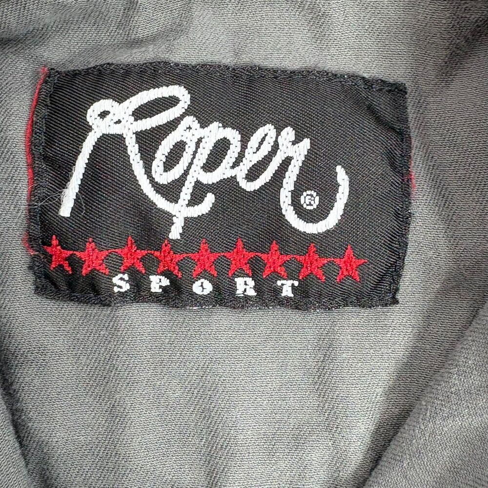 Roper Sport Vintage Western Rodeo Gray Black Pearl Button Down Kids 5 - Picture 6 of 10